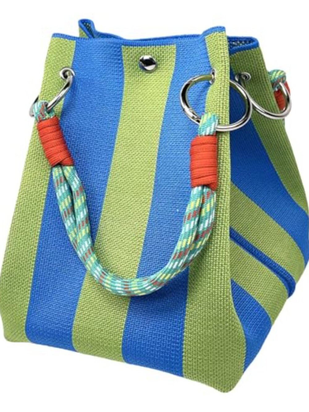 Small Knit Bucket Bag Wristlet Tote Purse Women Lightweight